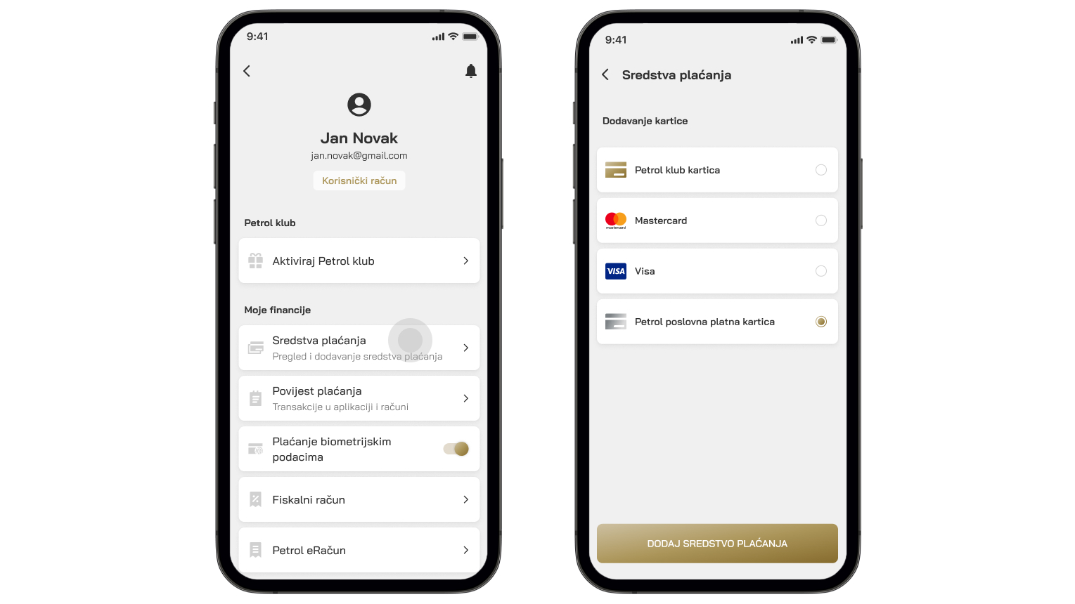 1. Otvorite aplikaciju Petrol GO i odaberite izbornik u lijevome gornjem dijelu zaslona 