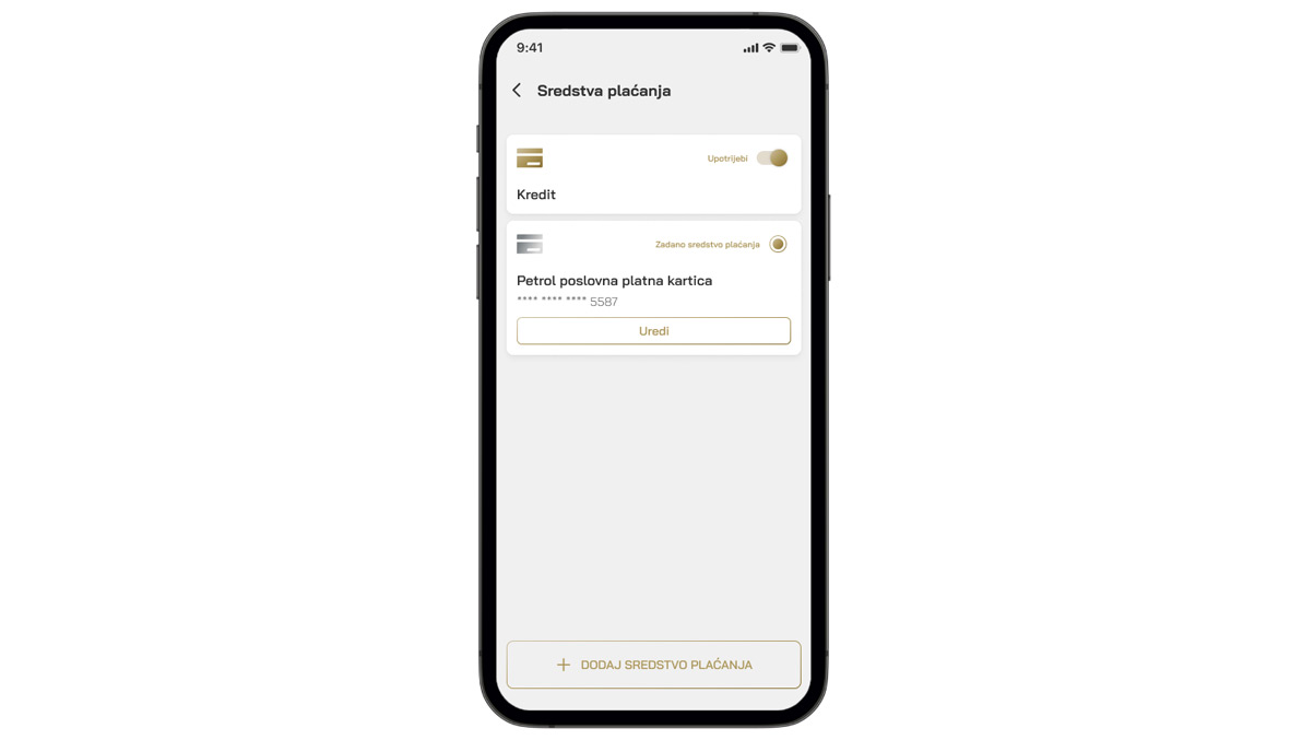 Odabrati kao zadano sredstvo plaćanja
